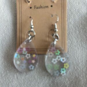 Colorful Floral Teardrop Earrings